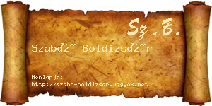 Szabó Boldizsár névjegykártya